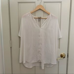 BOGO Oversized Semi-Sheer Flawless Silky White Blouse from H&M